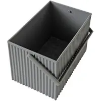Hachiman Cesta Omnioffre, color gris, tamaño M (Ancho: 25 cm, Profundidad: 14 cm, Altura: 15 cm)