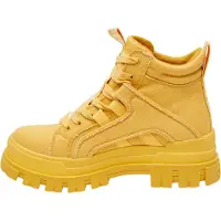 Buffalo Botines con cordones 'Aspha' limón / blanco