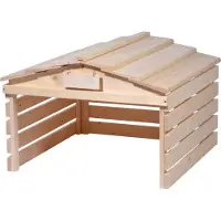 Dobar Garaje para cortacésped robótico con techo desmontable, refugio para Automower, 78,5 x 74 x 52,5 cm, pino, color natural