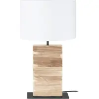 Stars of Light Lámpara de mesa - Blanco - Marrón - Negro - Altura 63 cm - Madera - Acero - Pantalla de tela - Formato rectangular