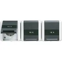 JUNG Enchufe SCHUKO , modelo 8230NAW, con 3 tomas