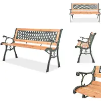 vidaXL Banco de jardín de 122 cm de madera - Bancos de jardín