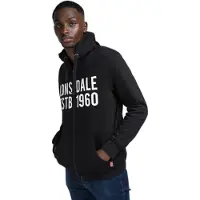 Lonsdale Sudadera con cremallera negro / blanco