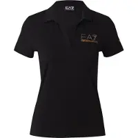 EA7 para mujer. 7W000266_AF12500 Polo De Manga Corta Evolution En Mezcla De Algodón Y Modal Negro (L), Deportivo, Tenis/Padel, outlet 20