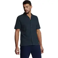 No-excess Shirt Short Sleeve Jersey Revers Collar Solid Terry Deep Blu Talla: S | Camisas Casuales Outlet | Hombre