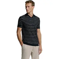 No-excess Pullover Short Sleeve Polo V Stripes With Linen Night Talla: XXL | Polos Outlet | Hombre | Negro