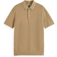 Scotch & Soda Structured Knitted Polo Soft Camel Talla: S | Polos Outlet | Hombre | Marrón