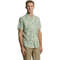 No-excess Shirt Short Sleeve Revers Collar Allover Printed Green Talla: L | Camisas Casuales Outlet | Hombre | Verde