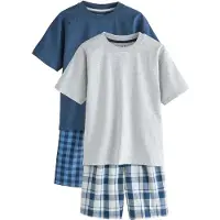 Next Pijama navy / azul oscuro / gris claro / blanco