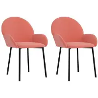 vidaXL : 2 sillas de comedor, color rosa, tapizadas en terciopelo