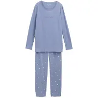 Tom Tailor Pijama azul claro / blanco