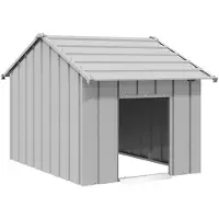 vidaXL Cabaña para perros con techo, 83x130x85 cm, acero galvanizado