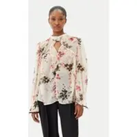 French Connection Hallie Crinkle Contrast Top Cream/scarlet Red Mu Talla: S | Manga Larga Outlet | Mujer | Rojo