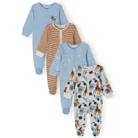 MINOTI Pijama azul claro / marrón / offwhite