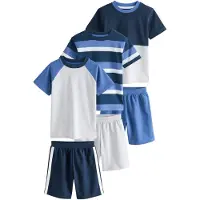 Next Pijama azul / marino / gris moteado / blanco