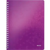 Leitz 4637 WOW cuaderno espiral A4 rayado 80gr 80 hojas violeta metalizado