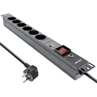 InLine 16416P: Regleta de enchufes de 19", con 6 tomas de corriente, conexión a tierra, protección contra sobretensiones, protección contra sobrecarga e interruptor