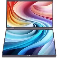 Acer PD3, PD163Q, Double Screen Portable Monitor, 15.6" Full HD, IPS, 60 Hz, Black