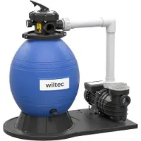 Wiltec Sistema de filtrado de arena de 550 W, con depósito de filtro de 38 litros y bomba autocebante de 18000 l/h. Bomba de filtrado de arena, bomba para piscina