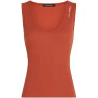 Karl Lagerfeld Ribbed V-neck Tank Top Cinnabar Talla: XS | Camisetas de Tirantes Outlet | Mujer | Rojo