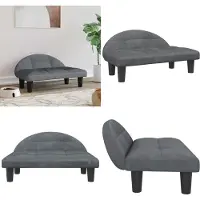 vidaXL Cama para perros, gris oscuro, 70x52x30 cm, terciopelo - Cama para perros - Camas para perros - Sofá para perros - Sofá para mascotas