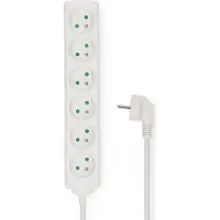 Nedis Regleta de enchufes - Francia / Tipo E (CEE 7/6) - 6 enchufes - 1,50 m - 3680 W - 16 A - Blanco