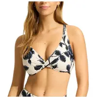 Seafolly - Women's Rococo Wrap Front F Cup Bra - Parte superior de bikini size 34, blanco