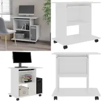 vidaXL Escritorio blanco de 80x50x75 cm, fabricado en material de madera. Escritorio para ordenador. Escritorios para ordenador. Escritorio. Escritorios de oficina