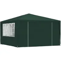 The Living Store Tienda Living, toldo para fiestas Profi, con paredes laterales, 4x4 metros, color verde, 90 g/m²