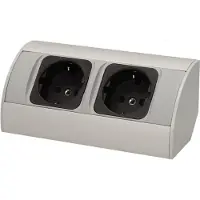 ORNO Enchufe para muebles de bajo, 2 enchufes de 230V - OR-AE-1303/G(GS), tipo Schuko