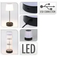 Ambiance Lámpara de mesa LED, color blanco, inalámbrica, con altura ajustable de 11 a 29,5 cm
