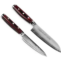 Yaxell Super Gou 37150, Juego de cuchillos de 2 piezas santoku 16,5 cm y cuchillo multiusos 12 cm