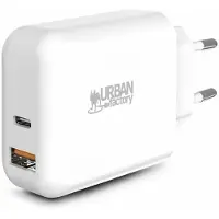 Urban Factory Psc45uf Cargador De Pared Usb-c Y Usb-c 45w 18w