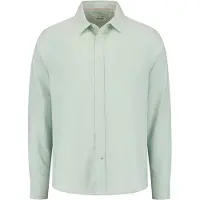 Shiwi Rick Linen Long Sleeve Shirt Solid Green Seafoam Talla: S | Camisas Casuales Outlet | Hombre | Blanco