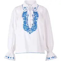 Rich & royal Cotton Blouse With Embroidery Palace Blue Talla: 38 | Manga Larga Outlet | Mujer | Azul