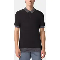 Scotch & Soda Marled Rib Sweater Ss Polo Black Grey Talla: M | Polos Outlet | Hombre | Negro