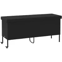 vidaXL Caja de almacenamiento para jardín de , color , con ruedas, de 160x55x75 cm, fabricada en polirratán