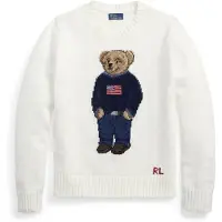Ralph Lauren para mujer. 211978359001 Jersey de algodón y lino con Polo Bear blanco (S), Casual, outlet 2026.