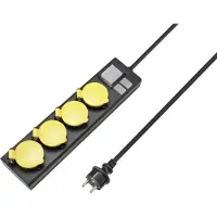 Sygonix RF-4737806: Regleta de enchufes con interruptor, color y amarillo, con toma de tierra, 1 unidad.