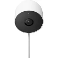 Google Cámara de seguridad Nest, para interior y exterior, inalámbrica, compatible con danés, alemán, neerlandés, inglés, español, finés, francés, italiano, etc., color blanco, para montaje en pared