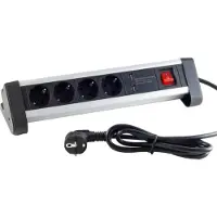 S-Impuls S/CONN 60317, 1,5 m, Interior, Aluminio, Negro, Blanco, GS, 4 tomas de corriente AC