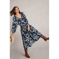 White Stuff Skylar Midi Dress Navy Print Talla: 8 REGULAR | Vestidos Midi Outlet | Mujer | Azul