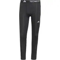 Adidas Pantalón deportivo 'TECHFIT Compression Training 3-Stripes Long' negro / offwhite