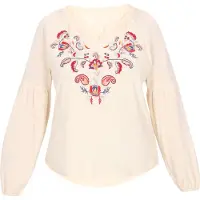 Gaya Blusa 'Fashion Look' azul / curry / amarillo pastel / rojo