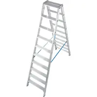 Krause Escalera de aluminio , de dos tramos, con 2 x 10 escalones. Modelo: 124777
