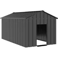 vidaXL : Caseta para perros con techo, 114x202x101 cm, acero galvanizado