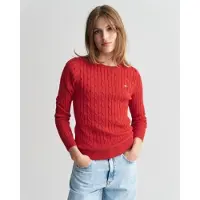 Gant para mujer. 4800100 Jersey de cuello redondo y punto de ochos en algodón elástico rojo (XL), Casual, outlet 2026.