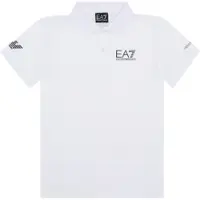 EA7 para niño. 8NBF23_BJEMZ Polo Tennis Pro Boy de tejido técnico VENTUS7 blanco (8Años= 130cm), Casual, Poliamida, Manga corta, moda infant