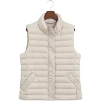 Gant para mujer. 4700280 Chaleco de plumón ligero gris claro (XL), Casual, Poliéster Reciclado, Sostenible, outlet 2026.