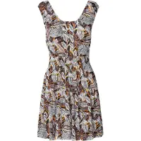 KOROSHI Vestido de verano naranja / negro / blanco